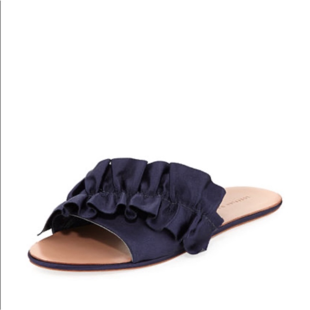 Loeffler Randall Rey Satin Ruffle Flat Sandal